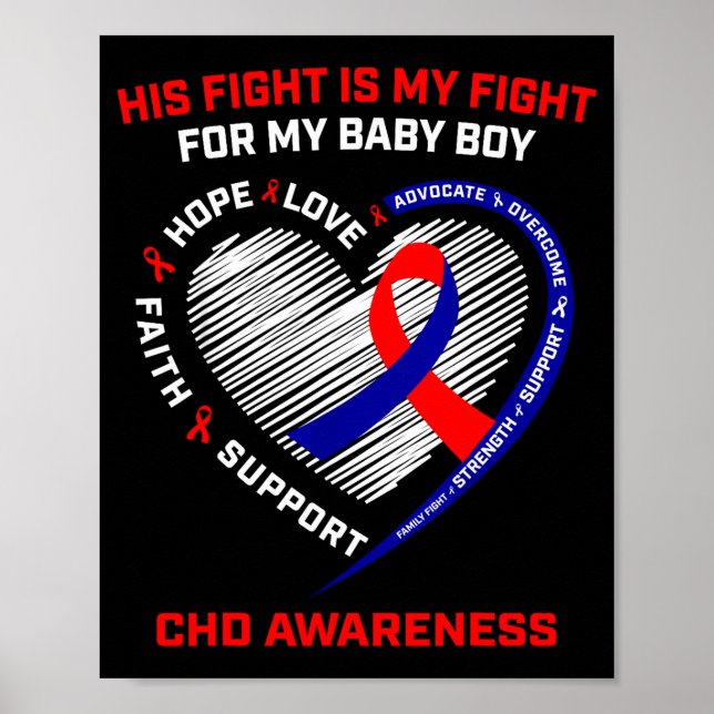 Affiche Son combat bébé garçon fils Maladie cardiaque cong (Devant)