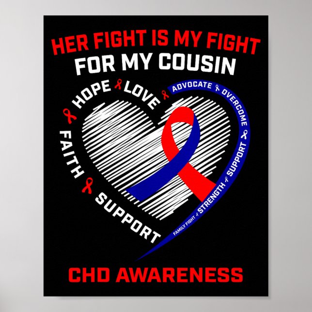 Affiche Son combat Cousine Sensibilisation à la cardiopath (Devant)