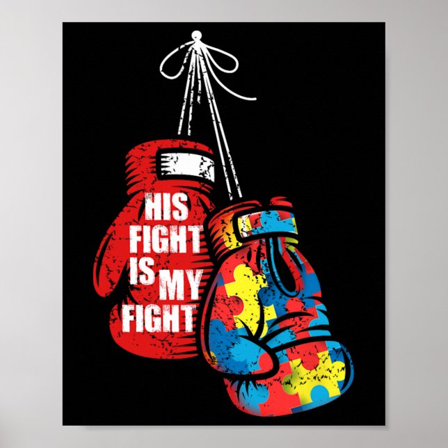 Affiche Son Combat Est Ma Boxe Fight Sensibilisation sur l (Devant)