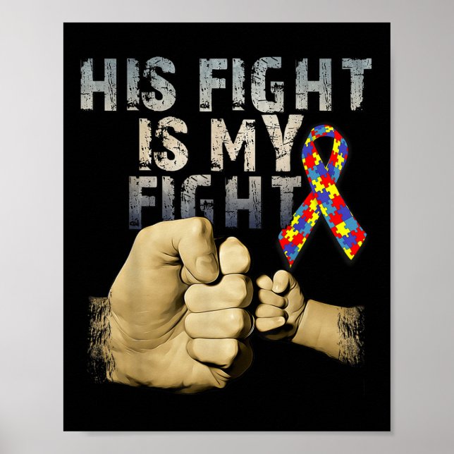 Affiche Son Combat Est Ma Sensibilisation sur l'autisme De (Devant)