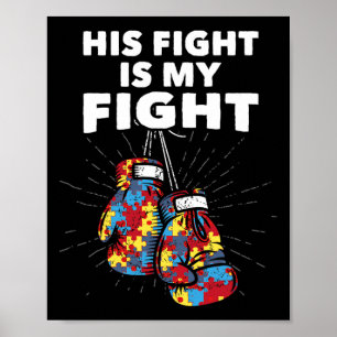 Affiche Son Combat Est Mon Boxe De Boxe De Sensibilisation