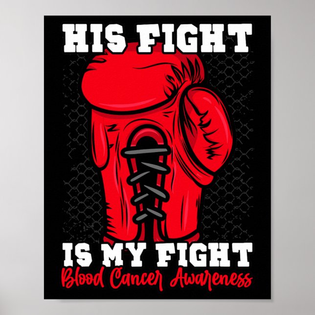Affiche Son Combat Est Mon Combat. Boxer Cancer du Sang A (Devant)