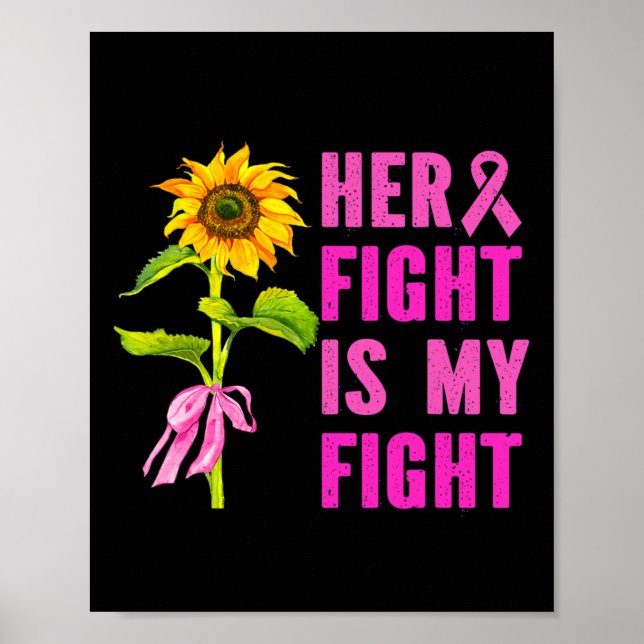 Affiche Son combat est mon combat Conscience du cancer du  (Devant)