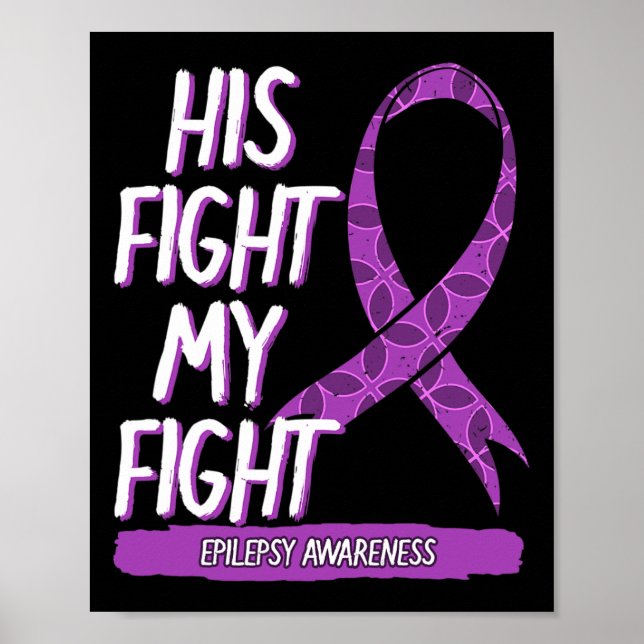 Affiche Son Combat Est Mon Combat Epilepsie Seizure Purple (Devant)