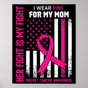 Affiche Son Combat Est Mon Combat Je Porte Pink Maman Canc