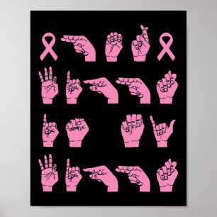 Affiche Son combat est mon combat langue des signes Cancer