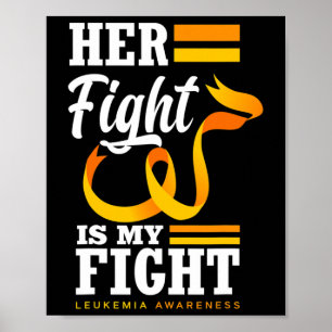 Affiche Son Combat Est Mon Combat Maman Femme Fille Leukem