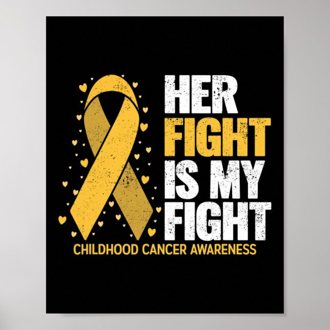 Affiche Son Combat Est Mon Combat Pour Le Cancer Infantile (Devant)