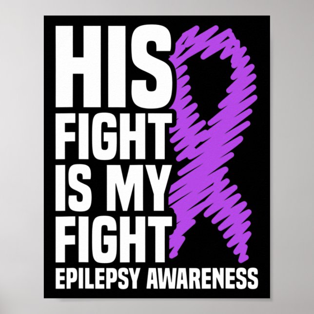 Affiche Son Combat Est Mon Combat Purple Ribbon Epilepsie  (Devant)