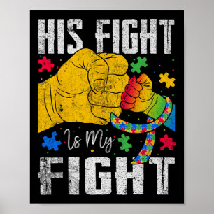 Affiche Son combat est mon combat Ruban de sensibilisation