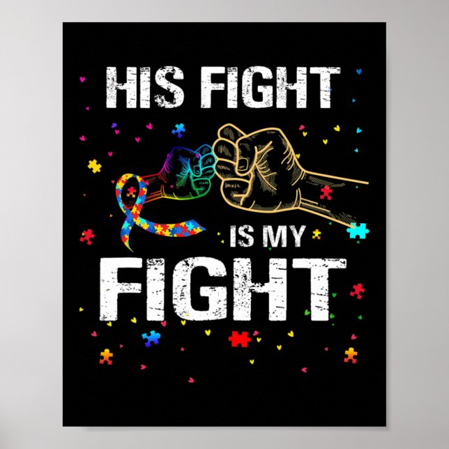 Affiche Son combat est mon combat Sensibilisation à l'auti (Devant)
