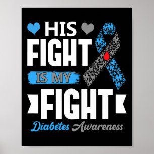 Affiche Son combat est mon combat T1d Diabétique Type 1 Di