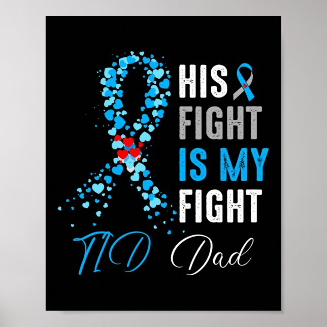 Affiche Son combat est mon combat T1d Papa Sensibilisation (Devant)