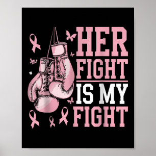 Affiche Son Combat Est Mon Combattant Bow Pink Breast Canc
