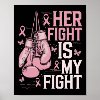 Affiche Son Combat Est Mon Combattant Bow Pink Breast Canc
