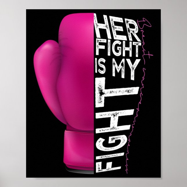 Affiche Son Combat Est Mon Gant De Boxe Rose De Combat (Devant)