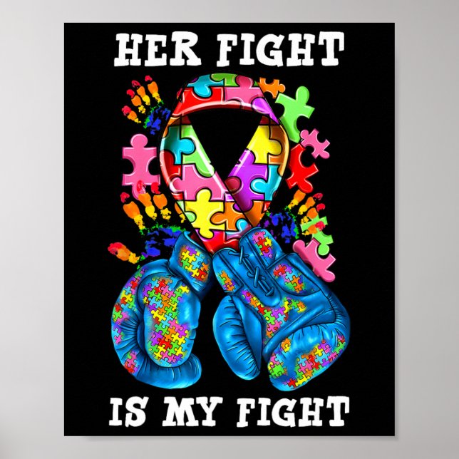 Affiche Son combat est mon Sensibilisation sur l'autisme d (Devant)