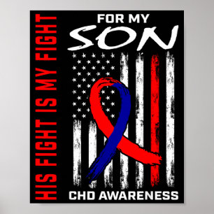 Affiche Son Combat Fils Chd Sensibilisation Américaine Dra