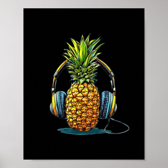 Affiche Son Costume D'Ananas Pour Casques Et Musique L (Devant)