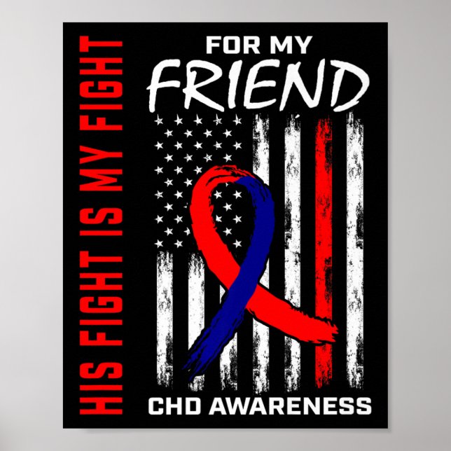 Affiche Son Fight Friend Chd Awareness American Flag Graph (Devant)