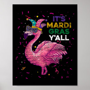 Affiche Son Flamant rose Mardi Gras Yall