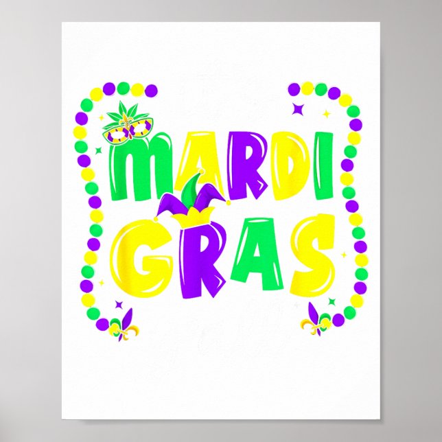 Affiche Son illustration de fête de Mardi Gras à tous (Devant)