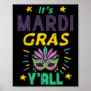 Affiche Son Mardi Gras Yall Masque Gros Mardi Fat Femmes M