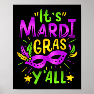 Affiche Son masque de costume de fête Mardi Gras Yall Mard