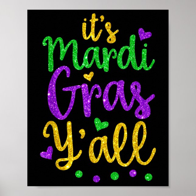 Affiche Son Masque Mardi Gras Yall Mardi Gras Party (Devant)