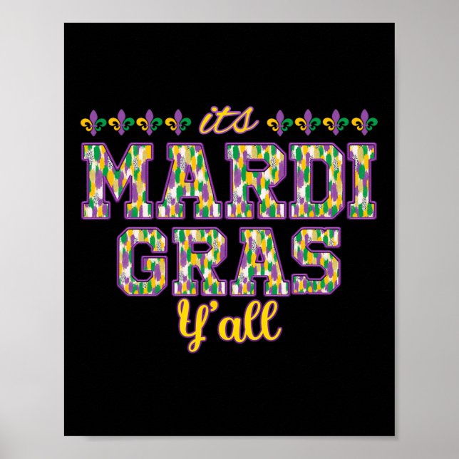 Affiche Son Masque Mardi Gras Yall Mardi Gras Party (Devant)