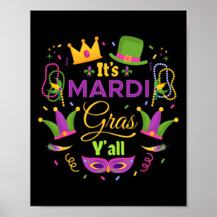 Affiche Son Masque Mardi Gras Yall Mardi Gras Party