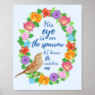 Affiche Son oeil sur l'art du mur du moineau