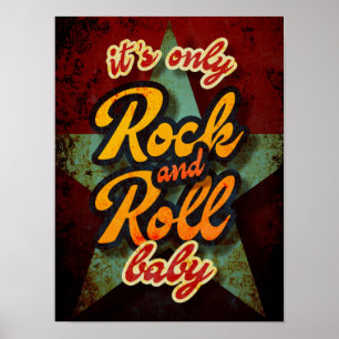 Affiche Son seul Rock et Roll Bébé typographie musique