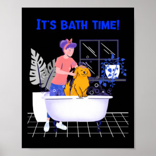 Affiche Son temps de bain Anime Merch Chien Edition Amoure