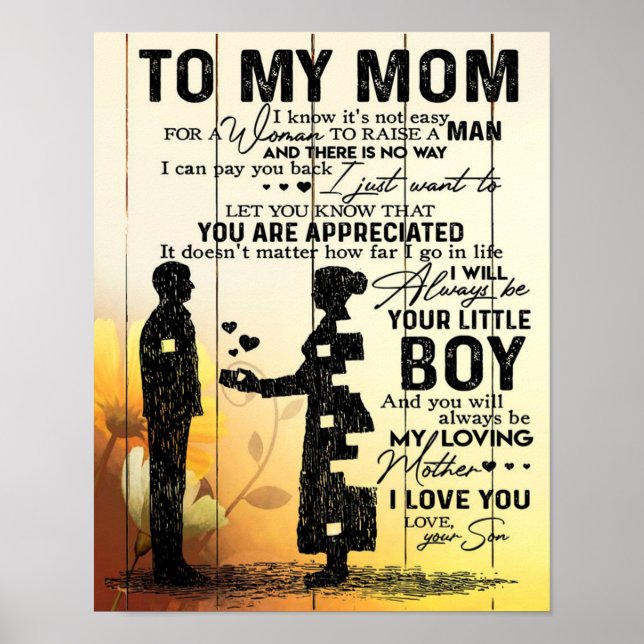 Affiche Son To My Mom Present | Cute Gift for Mommy (Devant)