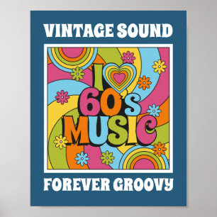 Affiche Son vintage pour toujours groovy musique inspirée