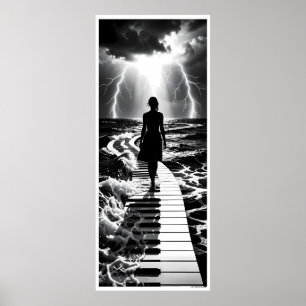 Affiche Sonate de tempête sur l'affiche monochrome de la m