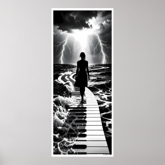 Affiche Sonate de tempête sur l'affiche monochrome de la m (Devant)