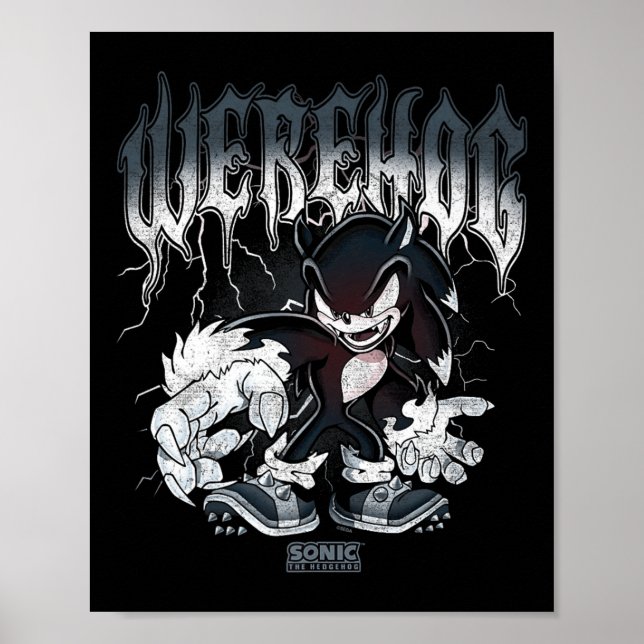 Affiche Sonic The Hedgehog Halloween Werehog Distressed St (Devant)