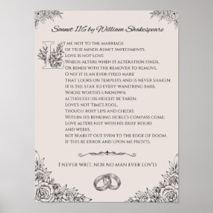Affiche Sonnet 116 par William Shakespeare poster/mur art