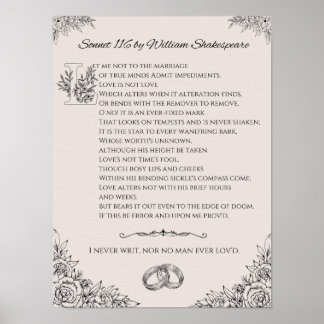 Affiche Sonnet 116 par William Shakespeare poster/mur art