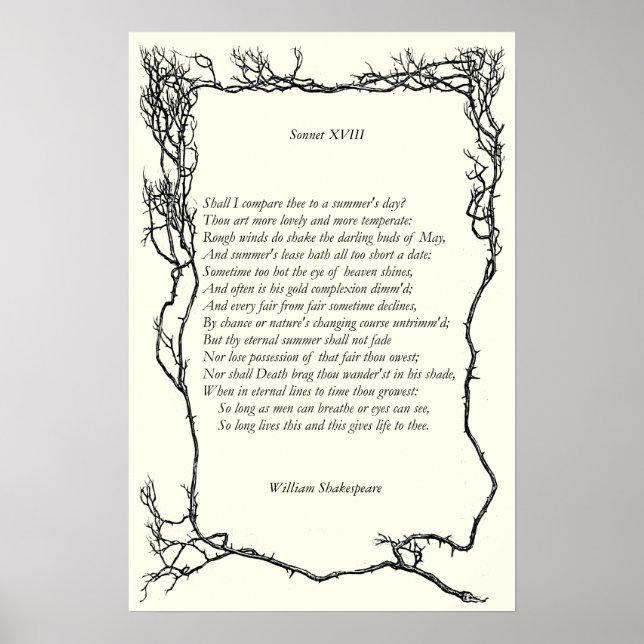 Affiche Sonnet # 18 par William Shakespeare (Devant)