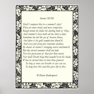 Affiche Sonnet # 18 par William Shakespeare