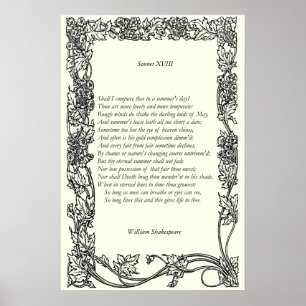 Affiche Sonnet # 18 par William Shakespeare