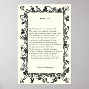 Affiche Sonnet # 18 par William Shakespeare