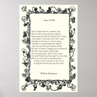 Affiche Sonnet # 18 par William Shakespeare