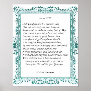 Affiche Sonnet # 18 par William Shakespeare