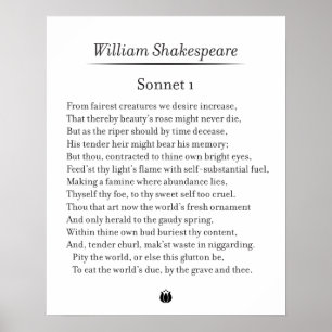 Affiche Sonnet 1 par William Shakespeare