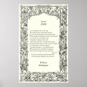 Affiche Sonnet # 23 par William Shakespeare