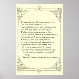 Affiche Sonnet # 29 par William Shakespeare